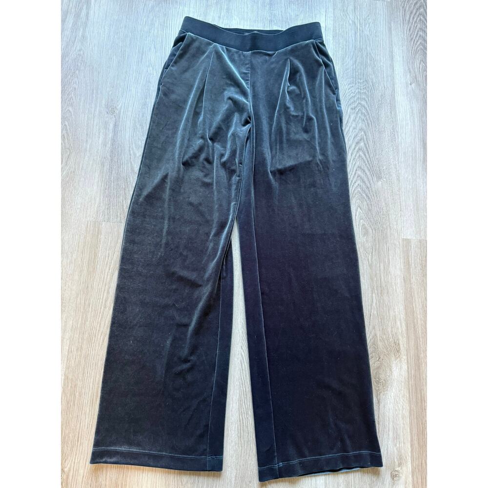 Ann Taylor LOFT Wide Leg Velour Pants  Women's Size S  Teal Pull-On